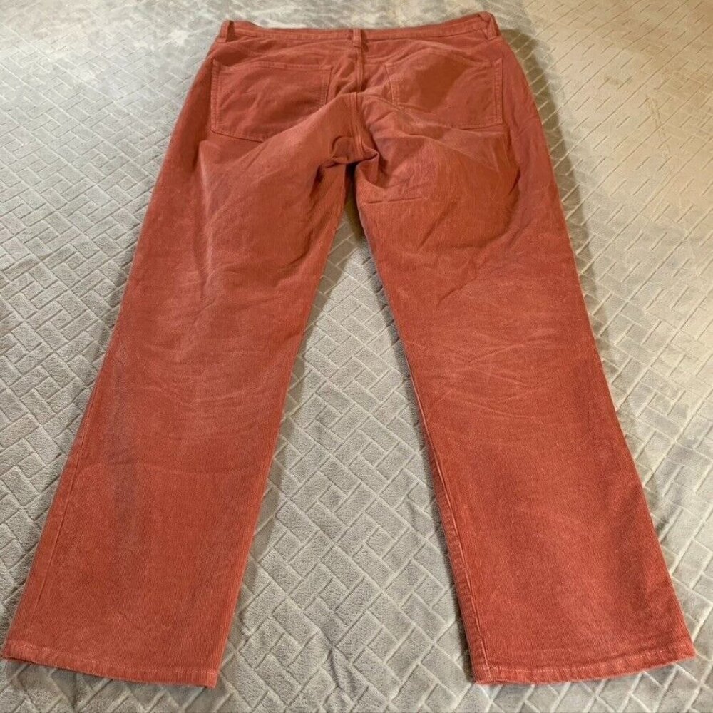 J Crew Womens 32 Corduroy Jeans Coral Orange Slim Straight High Rise Stretch - Picture 10 of 13
